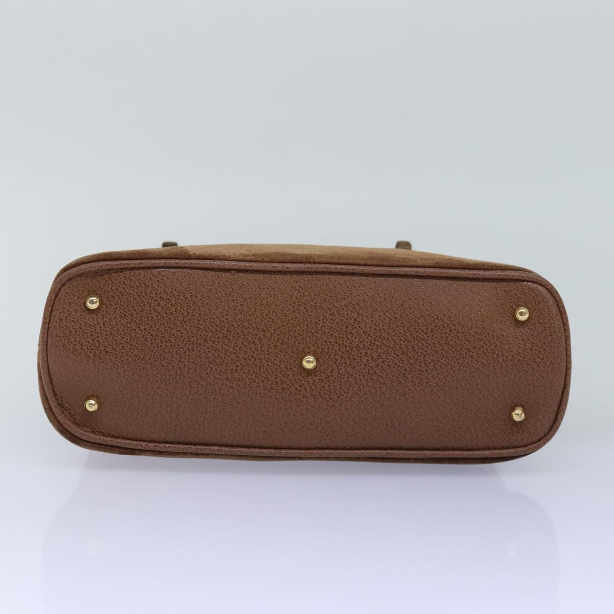 GUCCI Bamboo Hand Bag Suede Brown 76832