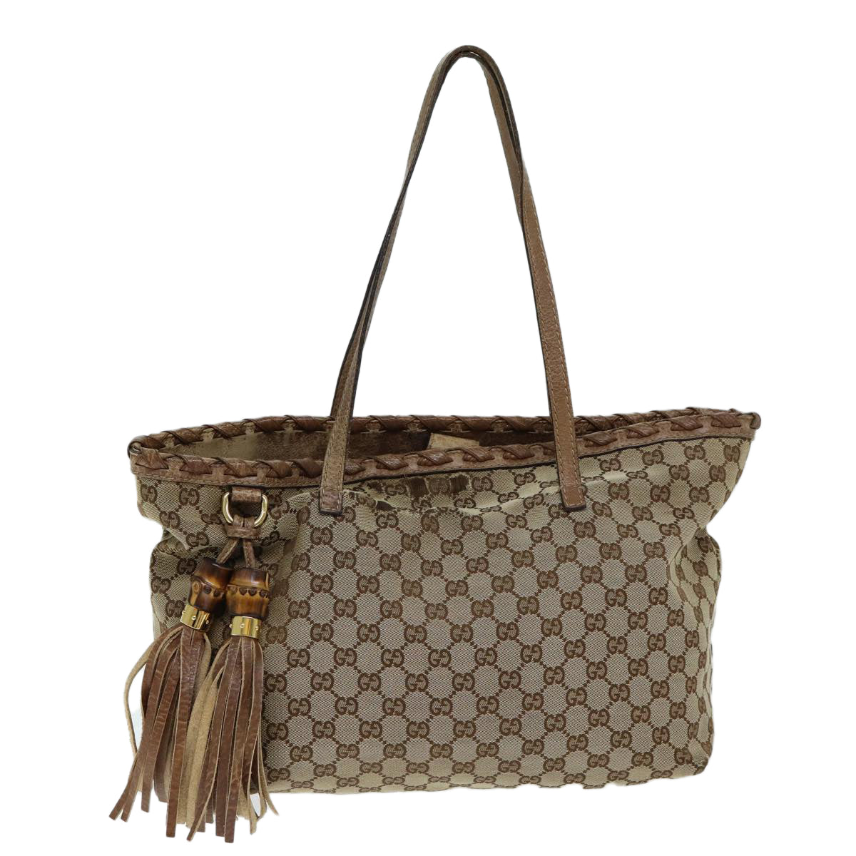 GUCCI GG Canvas Tote Bag Beige 218780 76843