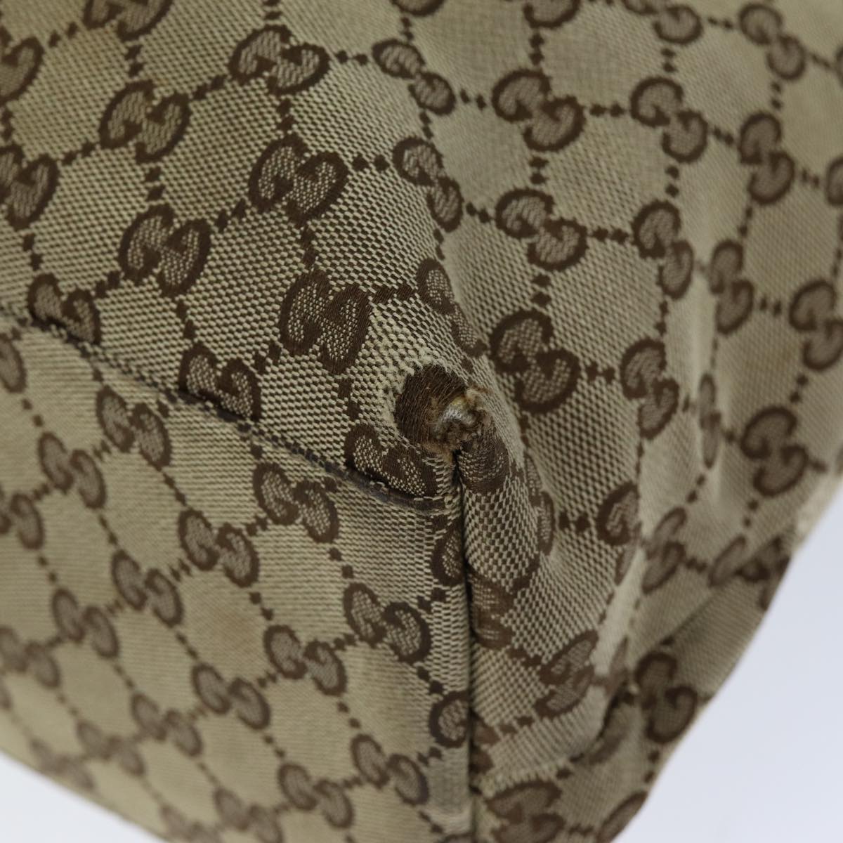 GUCCI GG Canvas Web Sherry Line Tote Bag Beige Red Green 155524 76844