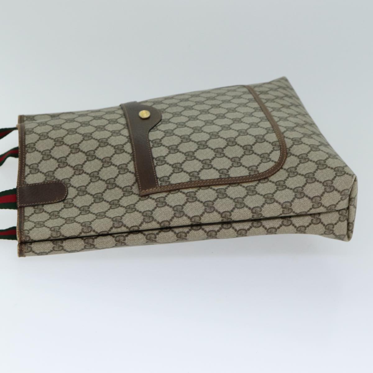 GUCCI GG Supreme Web Sherry Line Tote Bag PVC Beige Red 002 4487 39 76846