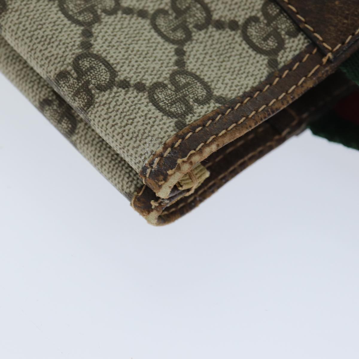 GUCCI GG Supreme Web Sherry Line Tote Bag PVC Beige Red 002 4487 39 76846