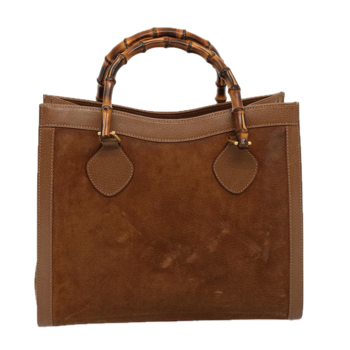 GUCCI Bamboo Tote Bag Suede Leather Brown 002 853 0260 76848