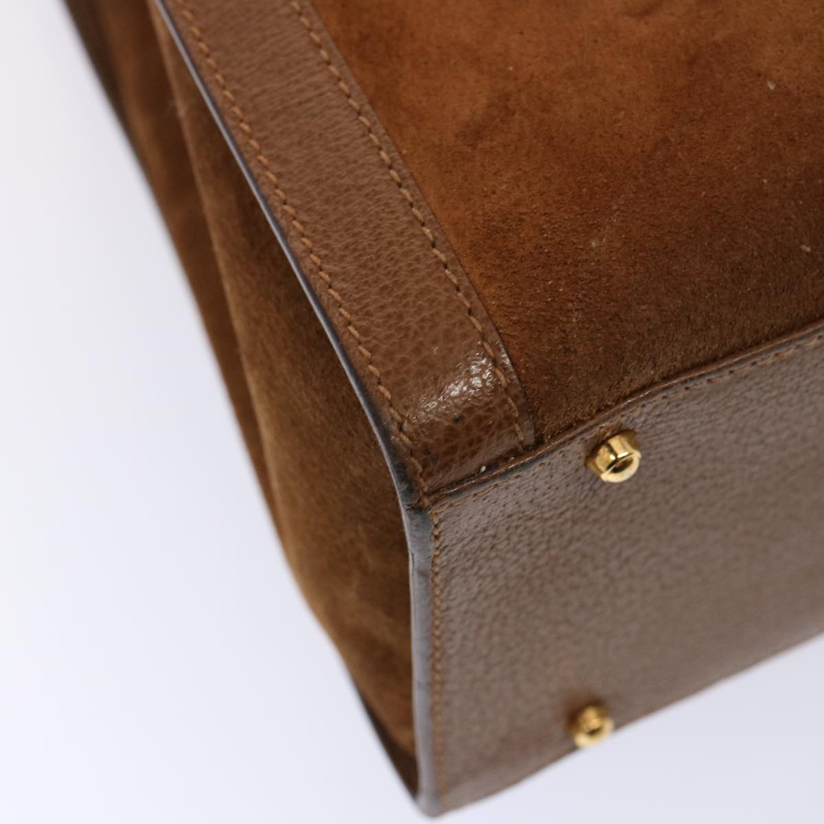 GUCCI Bamboo Tote Bag Suede Leather Brown 002 853 0260 76848
