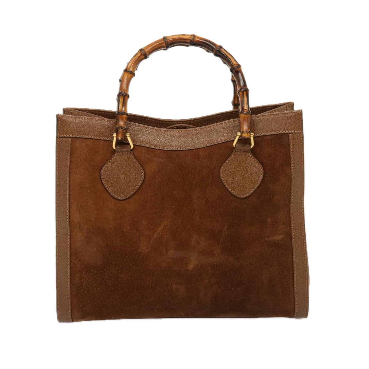 GUCCI Bamboo Tote Bag Suede Leather Brown 002 853 0260 76848