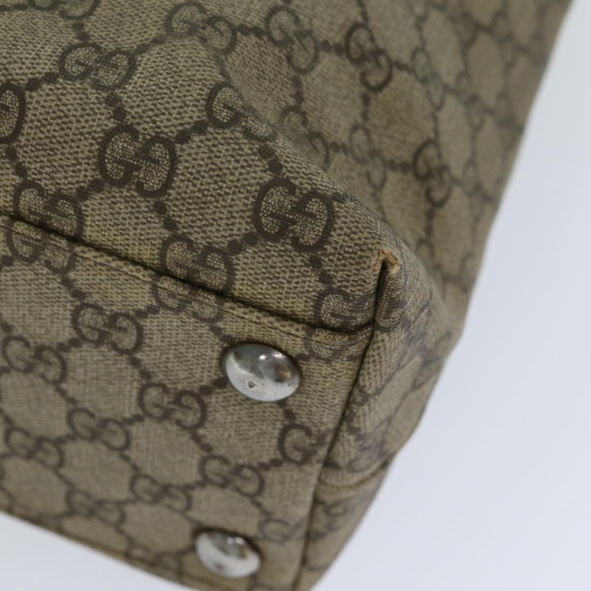 GUCCI GG Supreme Tote Bag PVC Beige 114288 76885
