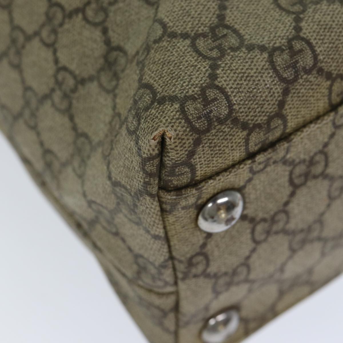 GUCCI GG Supreme Tote Bag PVC Beige 114288 76885