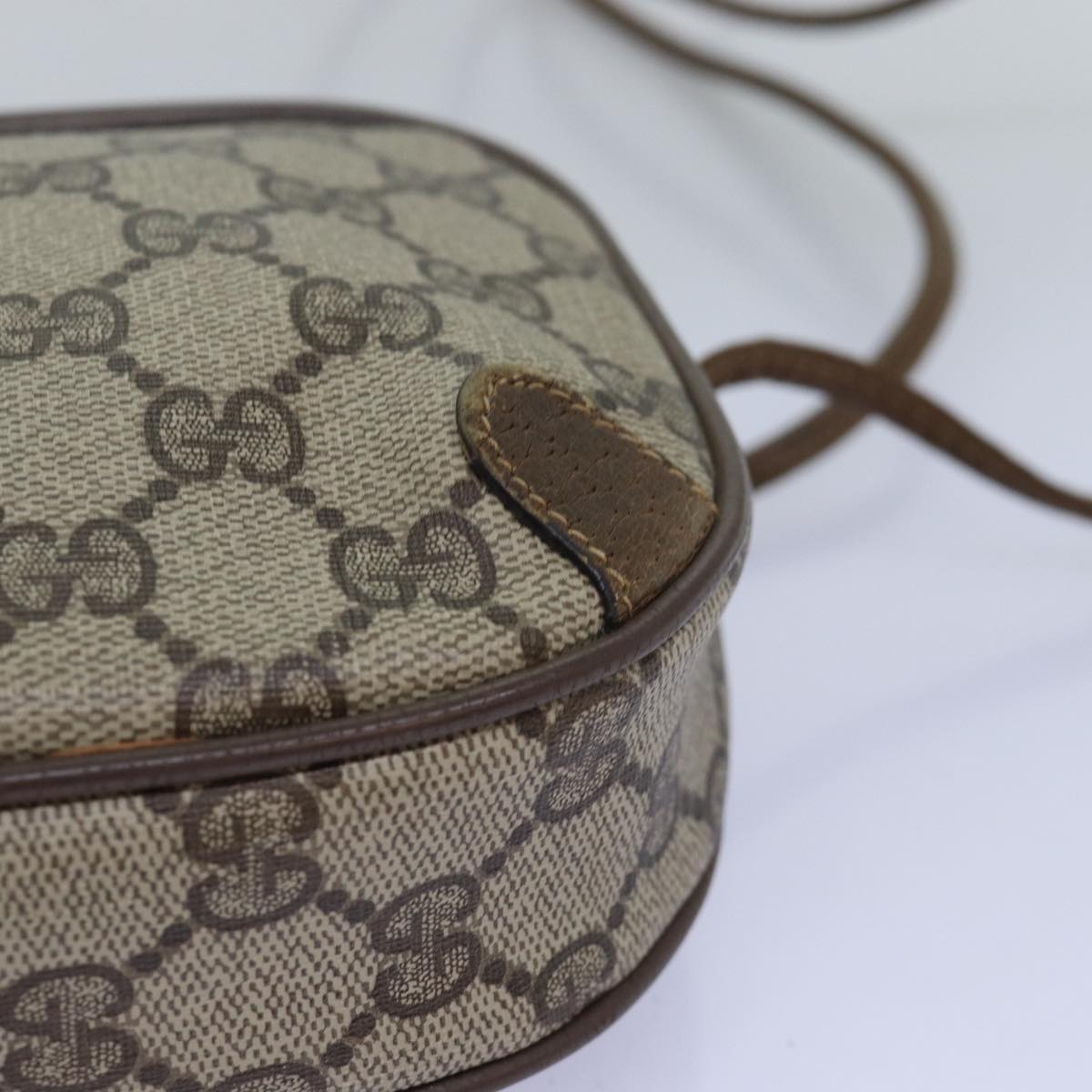 GUCCI GG Supreme Web Sherry Line Shoulder Bag PVC Beige Red 89 02 066 76990