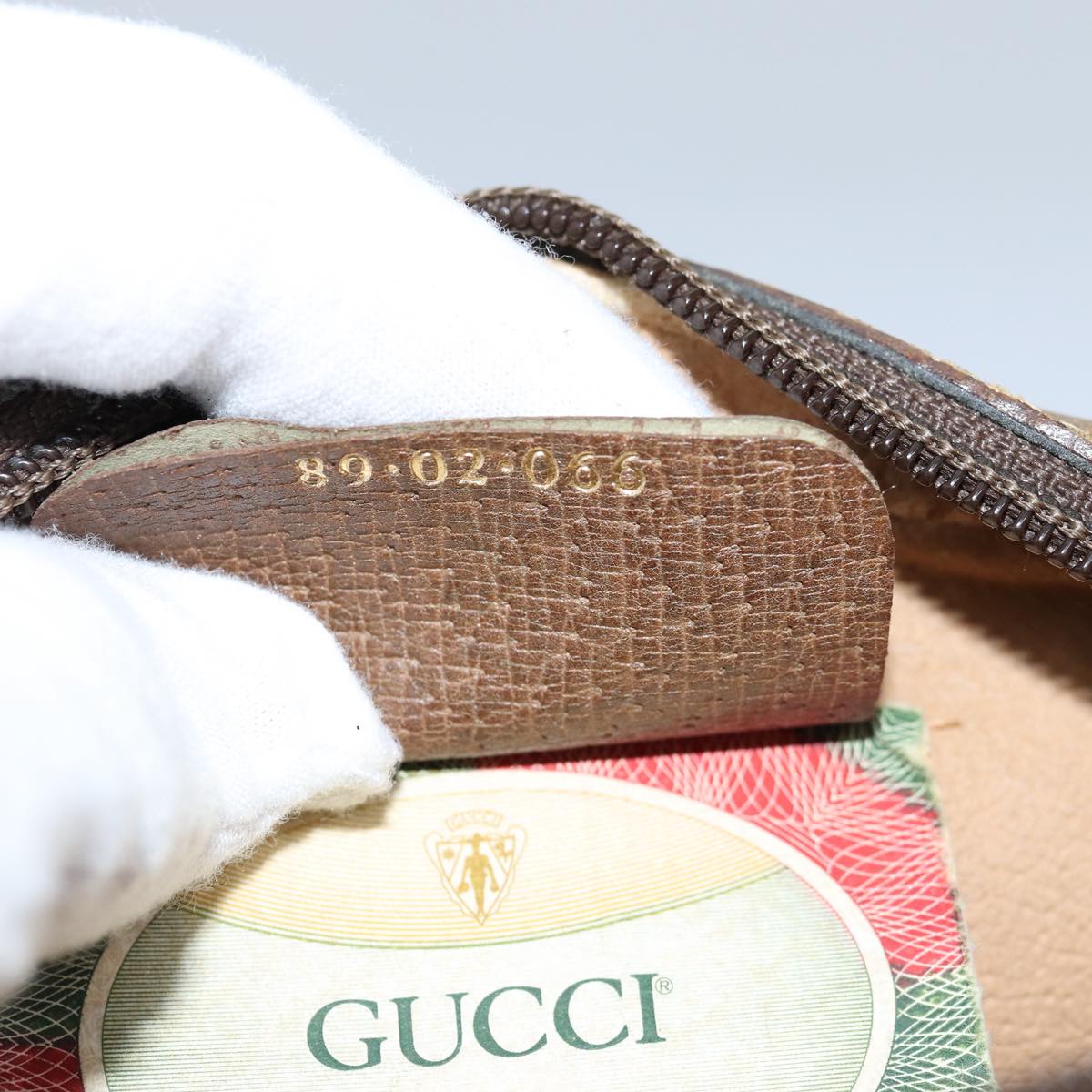 GUCCI GG Supreme Web Sherry Line Shoulder Bag PVC Beige Red 89 02 066 76990