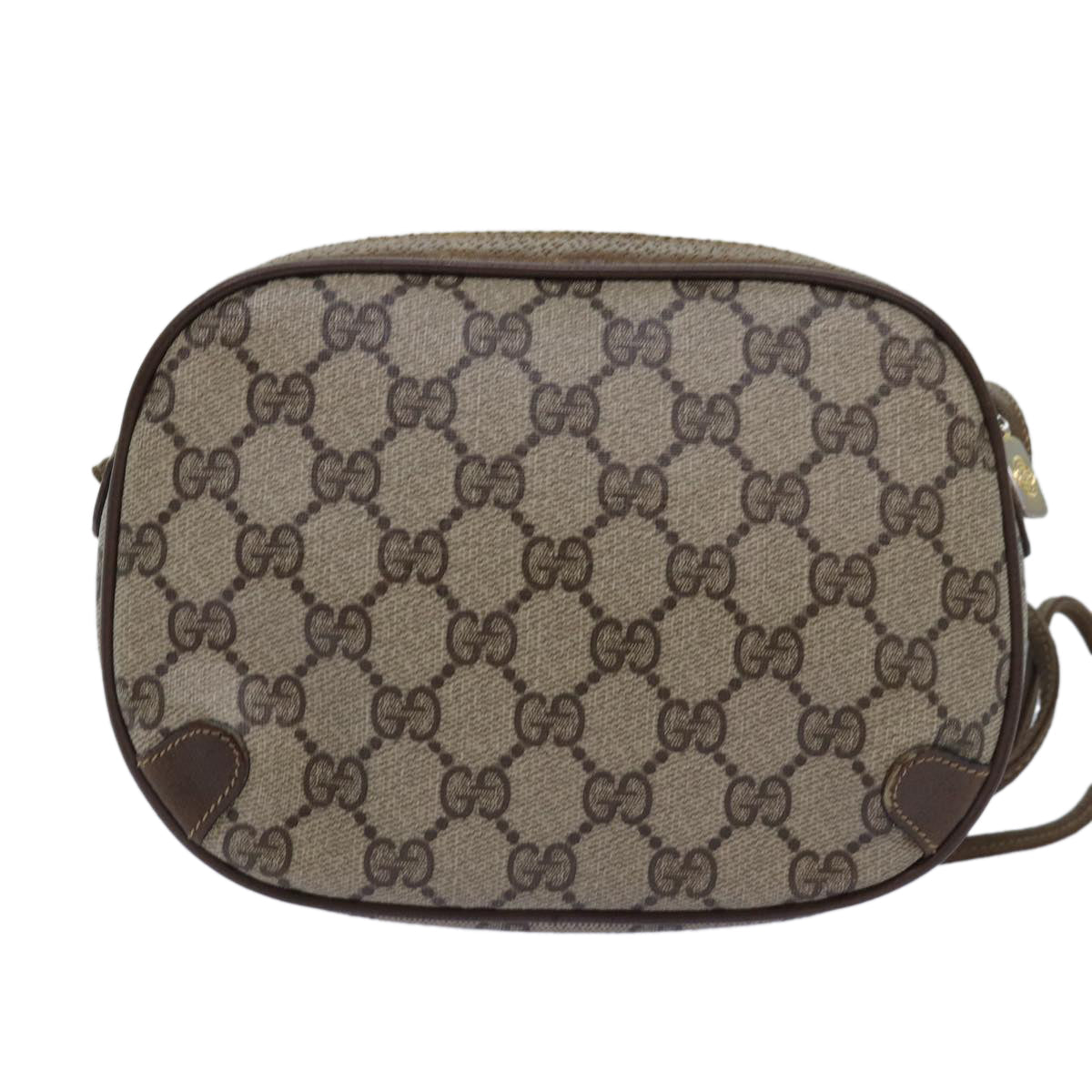 GUCCI GG Supreme Web Sherry Line Shoulder Bag PVC Beige Red 89 02 066 76990