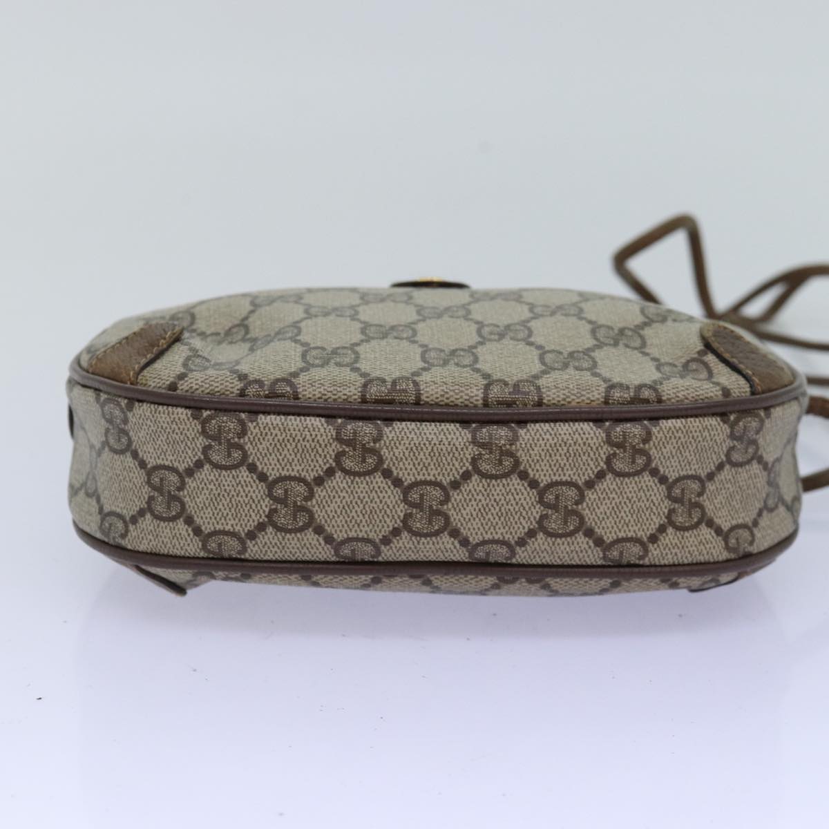 GUCCI GG Supreme Web Sherry Line Shoulder Bag PVC Beige Red 89 02 066 76990
