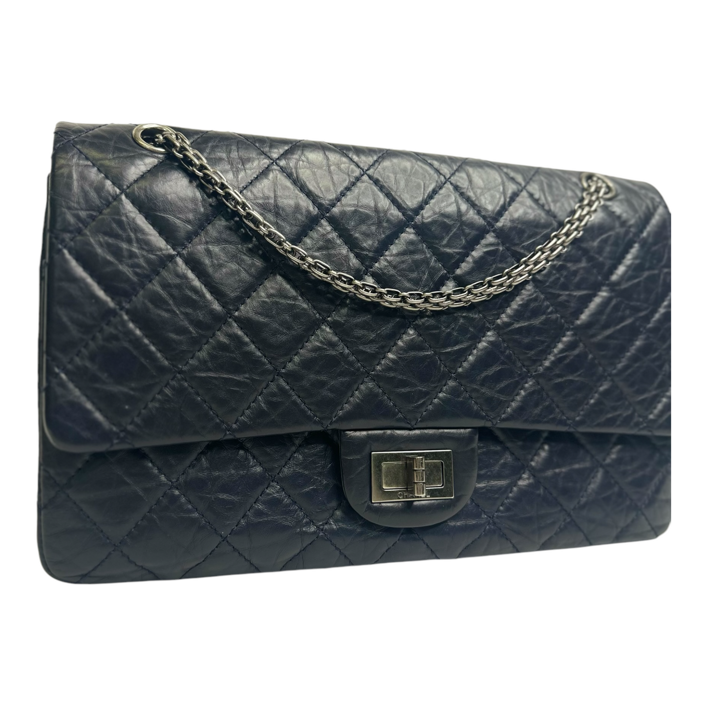 Chanel Aged Calfskin Quilted 2.55 Reissue 227 Flap Dark Blue