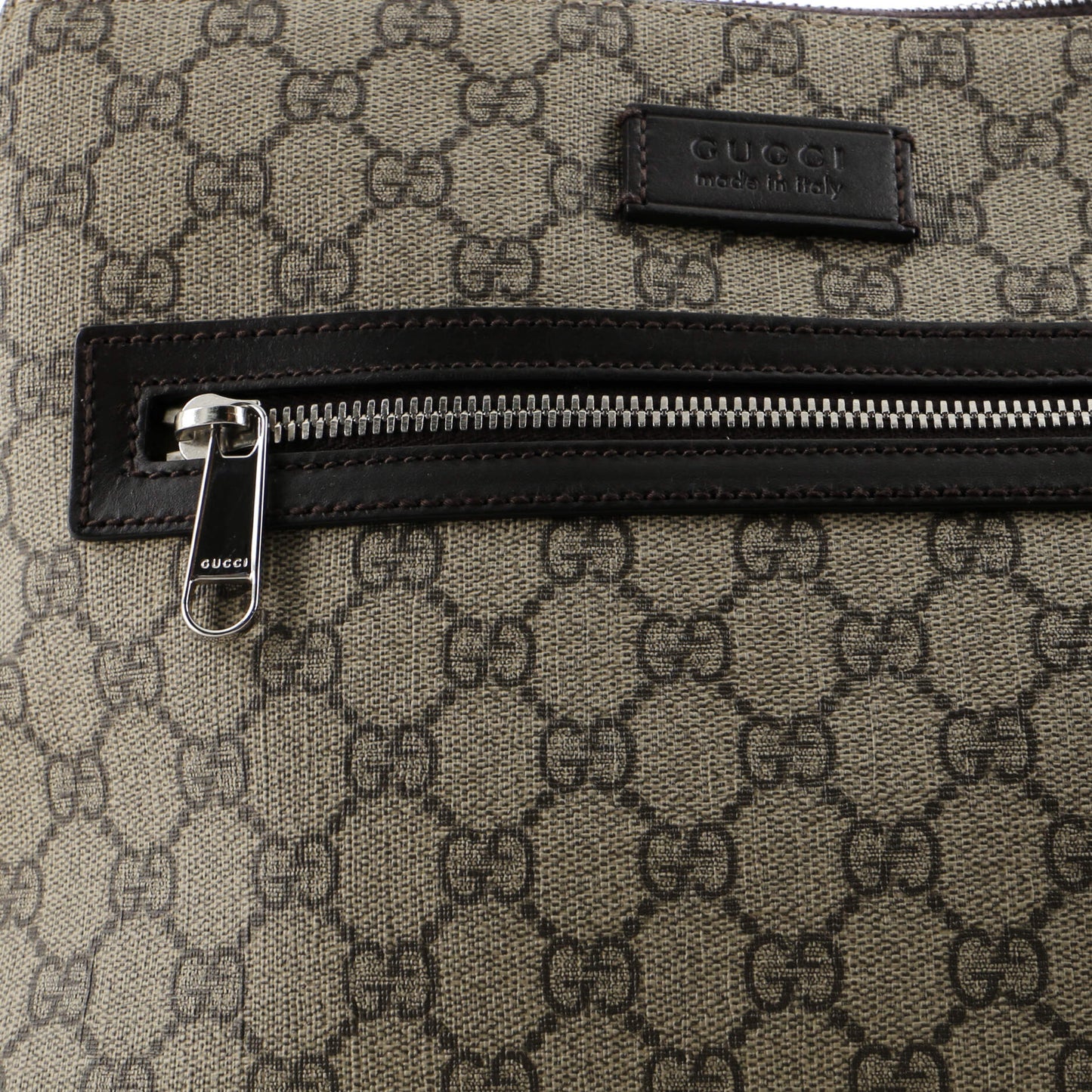 Front Zip Messenger GG Coated Canvas Medium