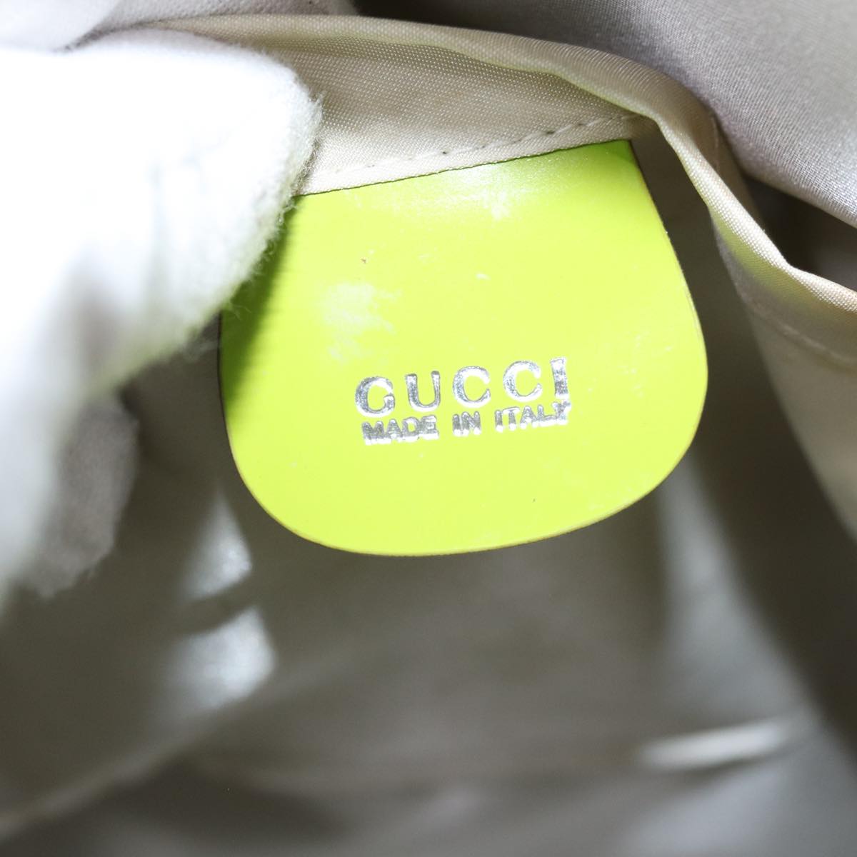 GUCCI Bamboo Body Bag Enamel Green 003 2113 0027 77013