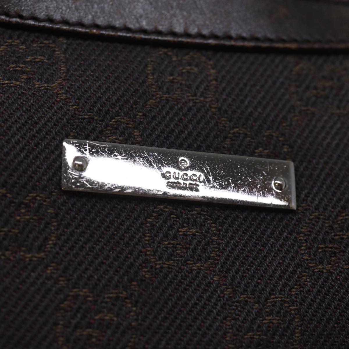 GUCCI GG Canvas Shoulder Bag Brown 35098 77014