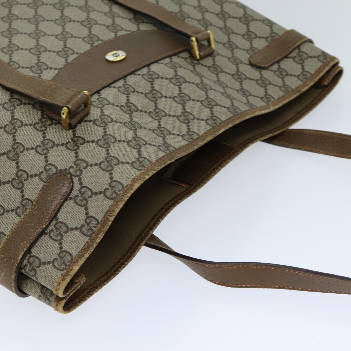 GUCCI GG Supreme Tote Bag PVC Beige 39 02 061 77022