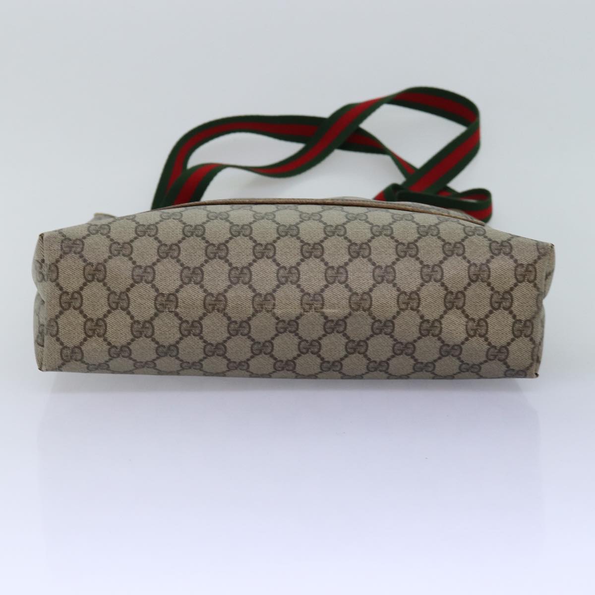 GUCCI GG Supreme Web Sherry Line Tote Bag PVC Beige Red 39 02 003 77025