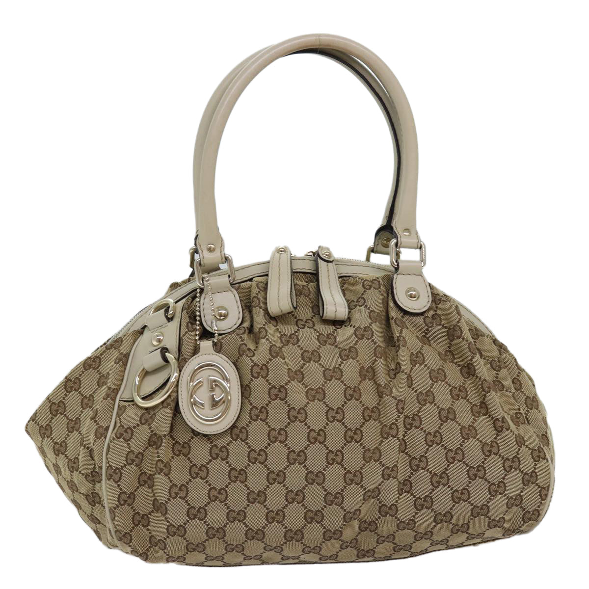 GUCCI GG Canvas Hand Bag Beige 223974 77030