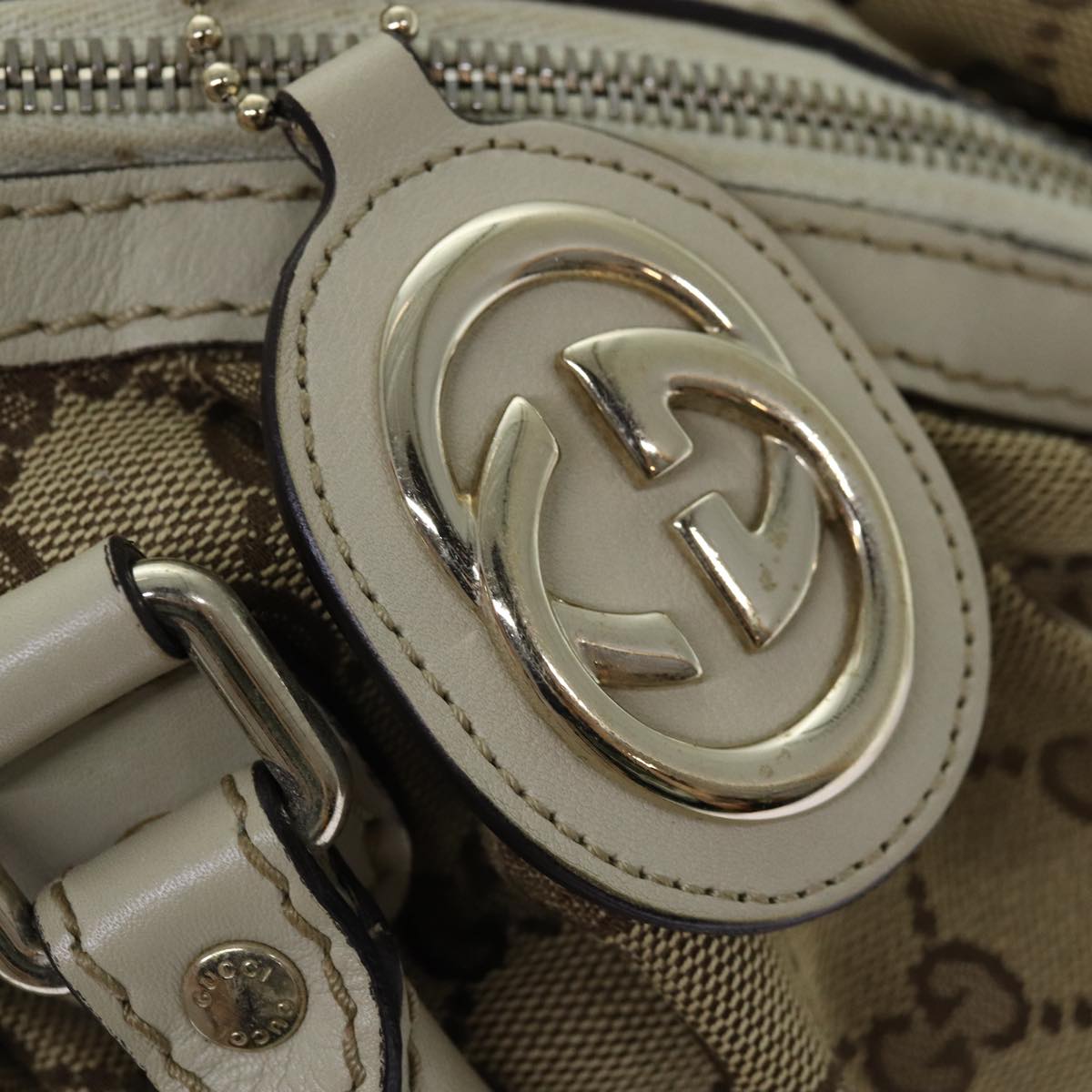 GUCCI GG Canvas Hand Bag Beige 223974 77030