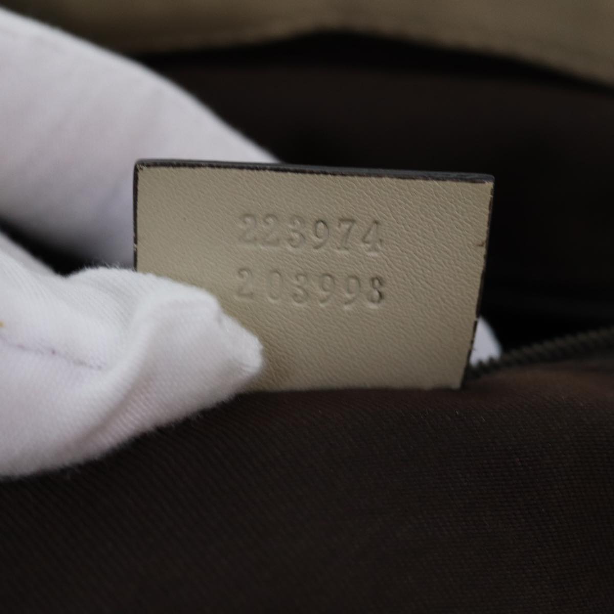 GUCCI GG Canvas Hand Bag Beige 223974 77030