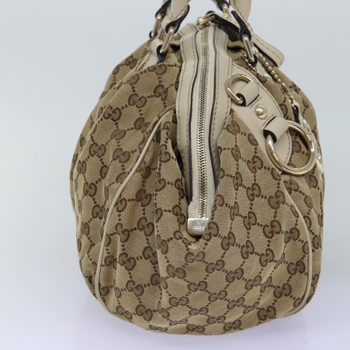 GUCCI GG Canvas Hand Bag Beige 223974 77030