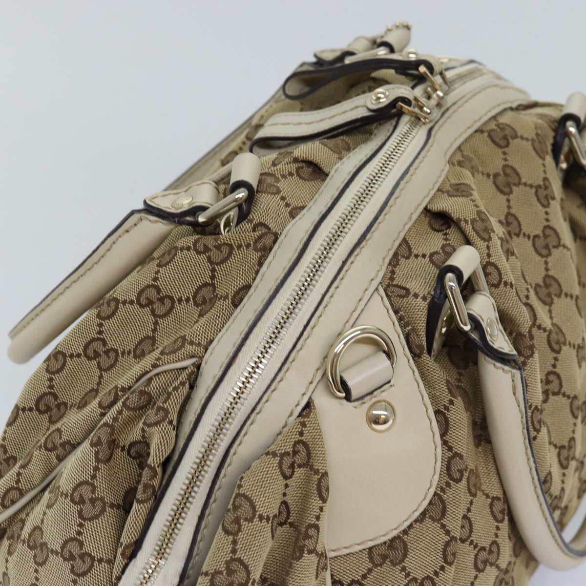 GUCCI GG Canvas Hand Bag Beige 223974 77030