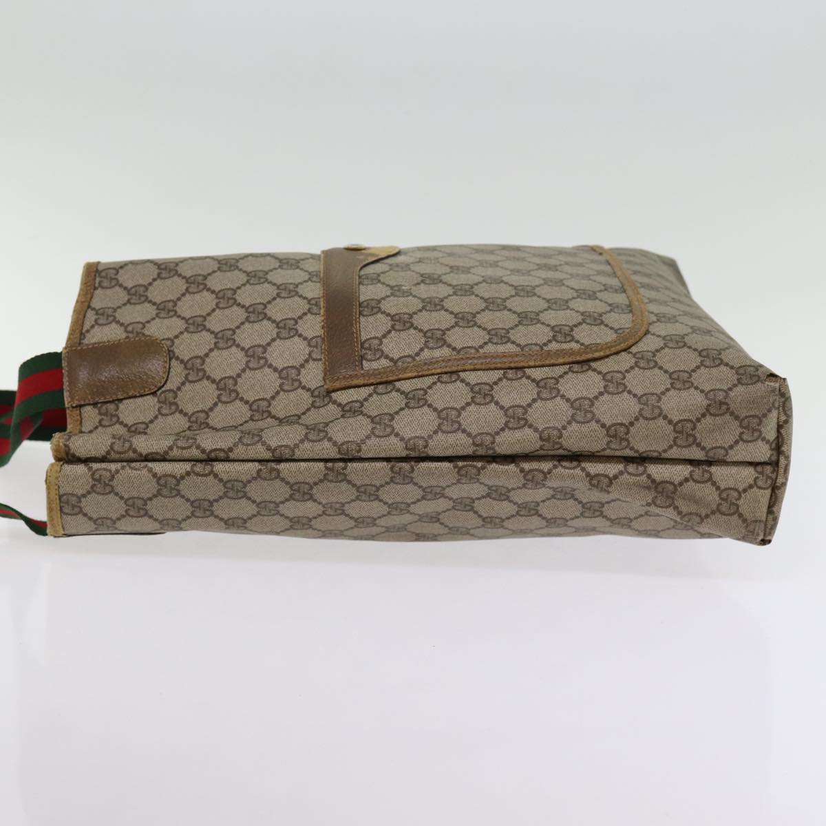 GUCCI GG Supreme Web Sherry Line Tote Bag PVC Beige Red 39 02 003 77093