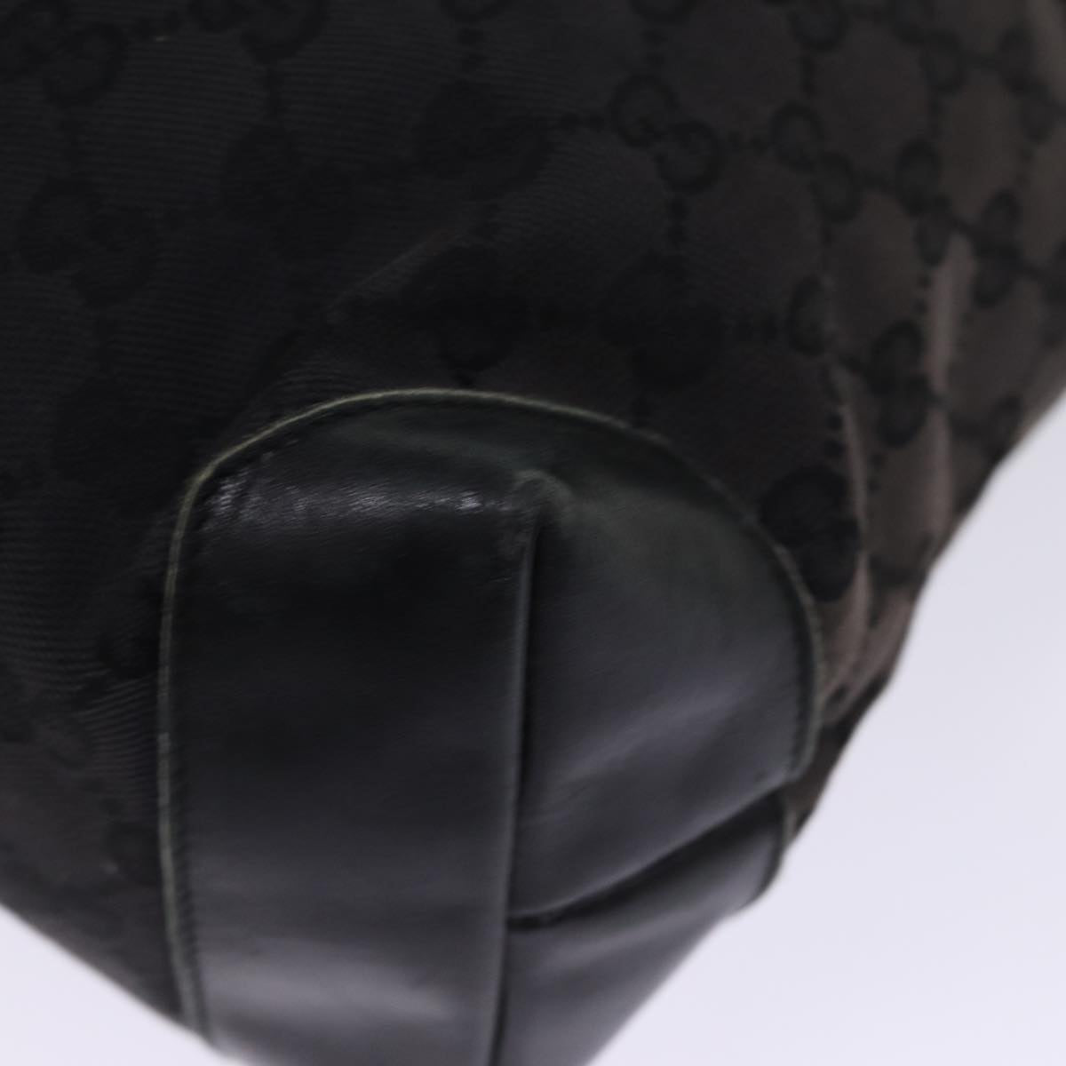 GUCCI GG Canvas Sherry Line Tote Bag White Black 019 0401 1956 77243