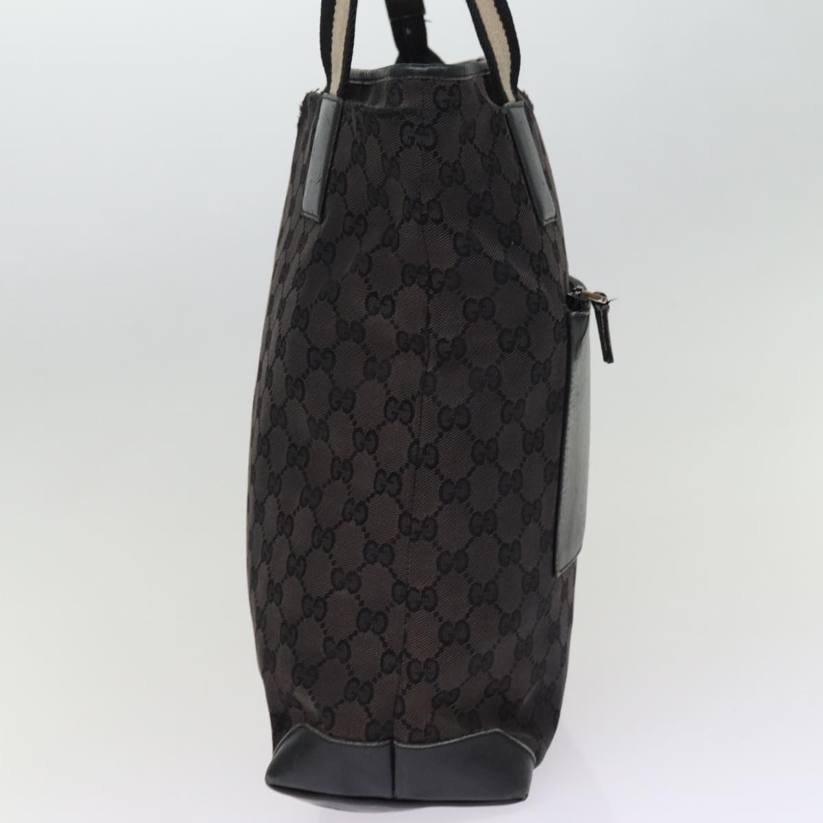 GUCCI GG Canvas Sherry Line Tote Bag White Black 019 0401 1956 77243