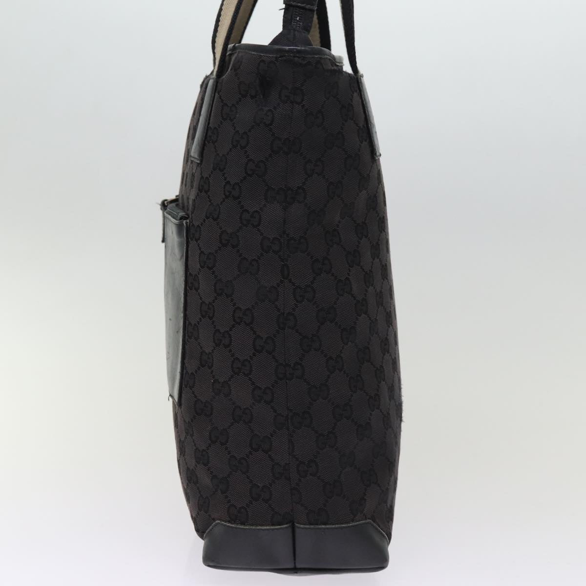 GUCCI GG Canvas Sherry Line Tote Bag White Black 019 0401 1956 77243