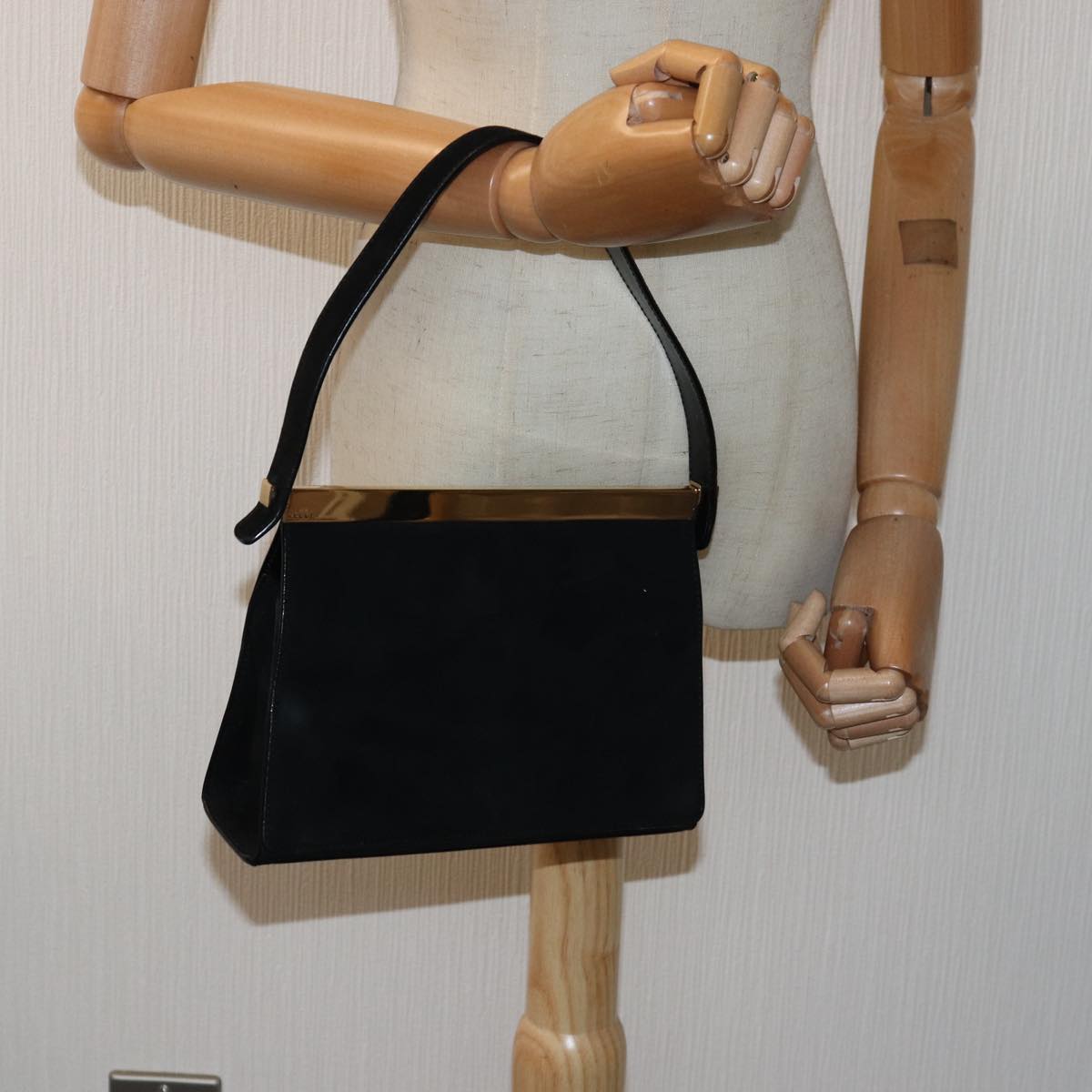 GUCCI Hand Bag Suede Black 001 2058 1928 0 77342