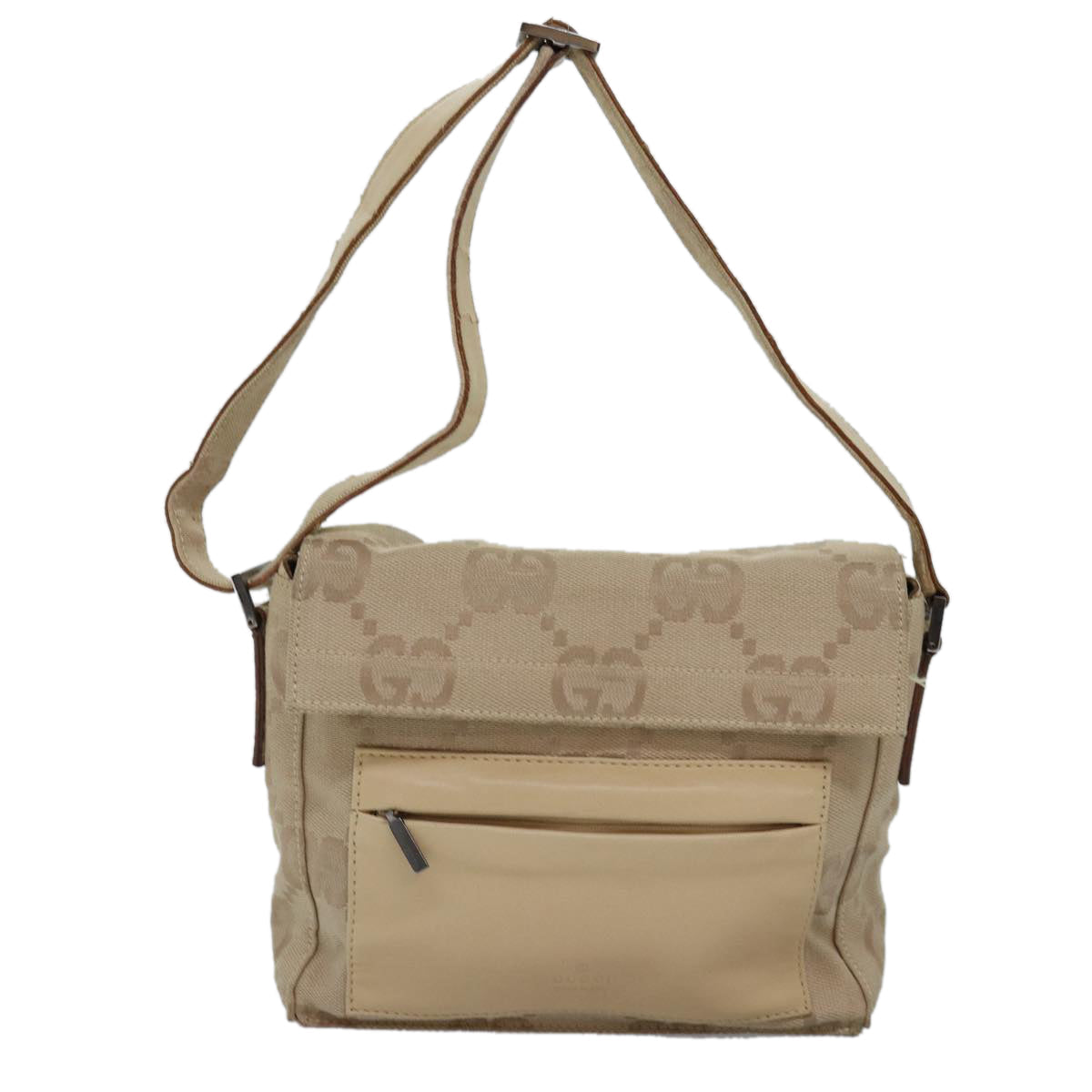GUCCI GG Canvas Shoulder Bag Beige 001 3807 3444 77343