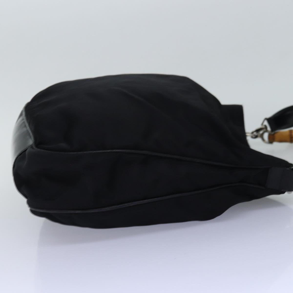 GUCCI Bamboo Hand Bag Nylon 2way Black 001 1998 1577 77365
