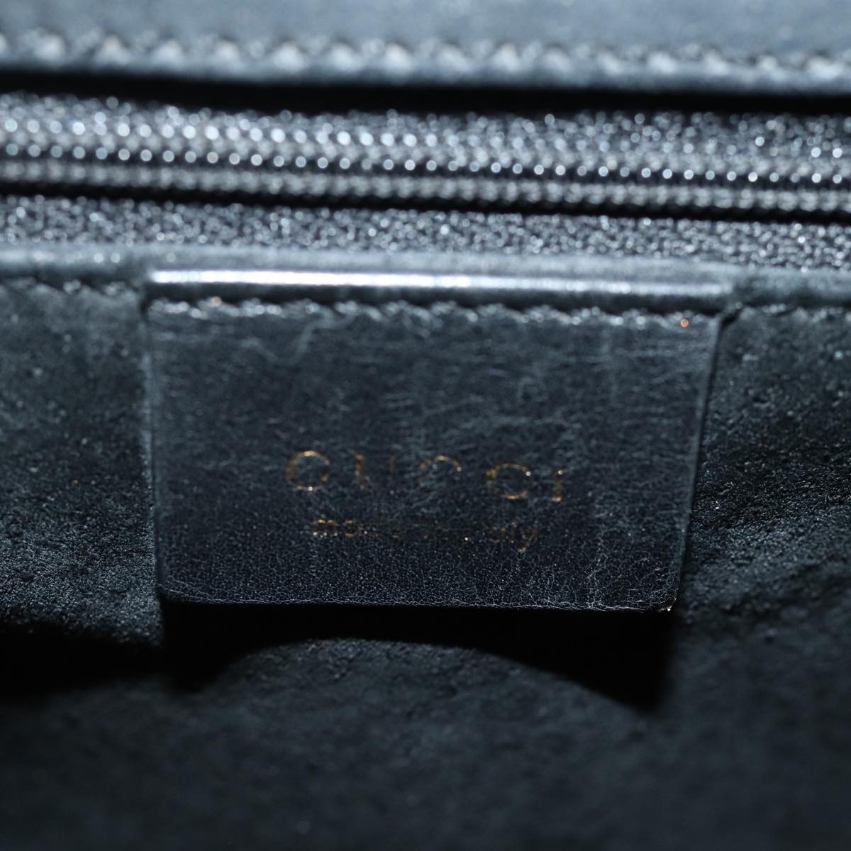 GUCCI Bamboo Hand Bag Leather 2way Black 77367