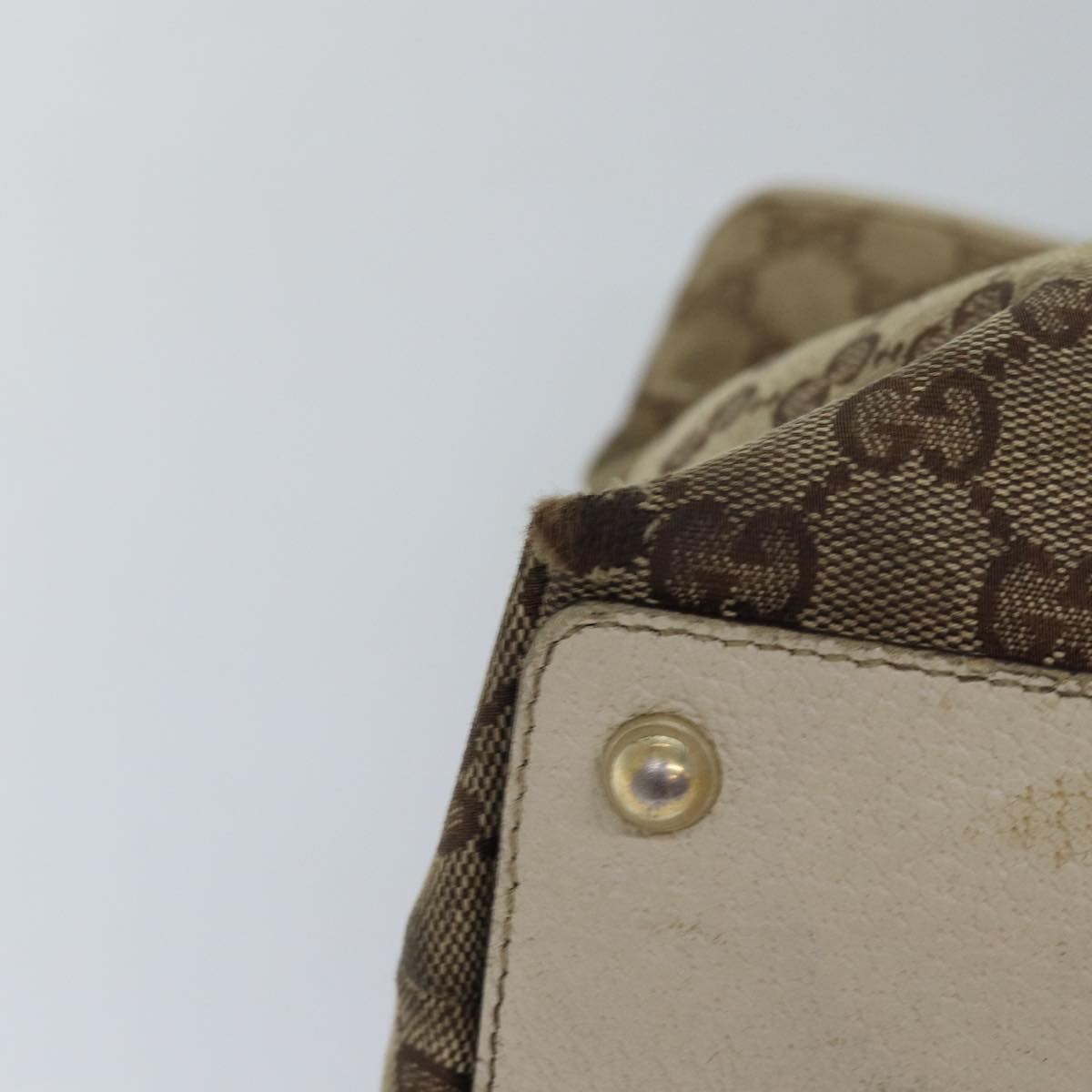 GUCCI GG Canvas Shoulder Bag Beige 120837 77373