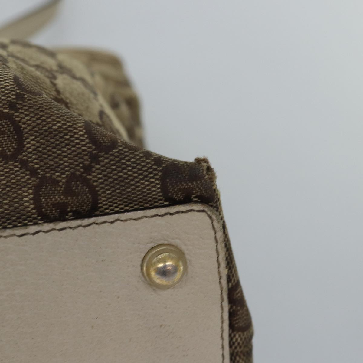 GUCCI GG Canvas Shoulder Bag Beige 120837 77373