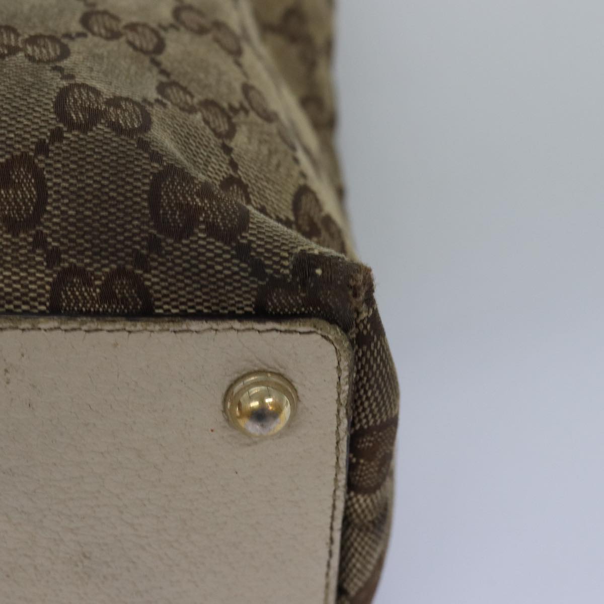 GUCCI GG Canvas Shoulder Bag Beige 120837 77373