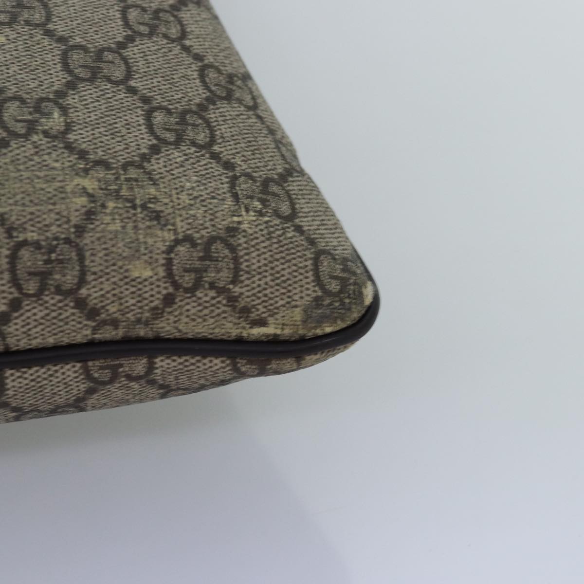 GUCCI GG Supreme Shoulder Bag PVC Leather Beige 201446 77399
