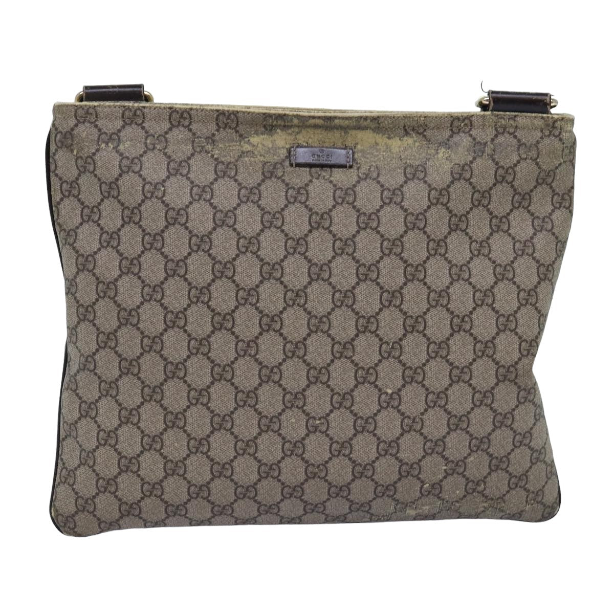 GUCCI GG Supreme Shoulder Bag PVC Leather Beige 201446 77399