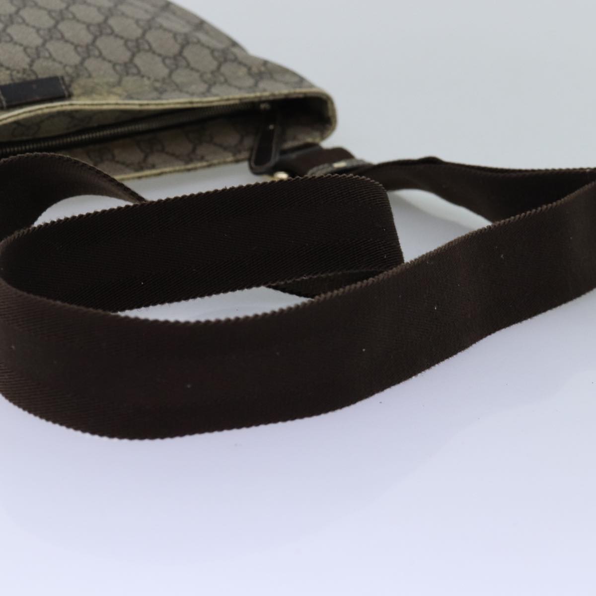 GUCCI GG Supreme Shoulder Bag PVC Leather Beige 201446 77399