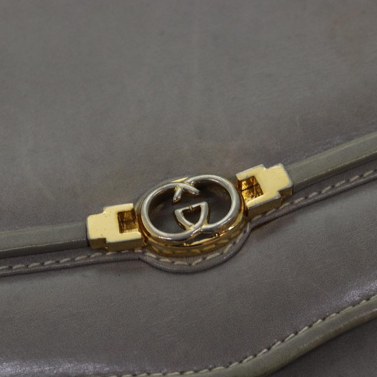 GUCCI Shoulder Bag Leather Gray 004 406 2008 77459