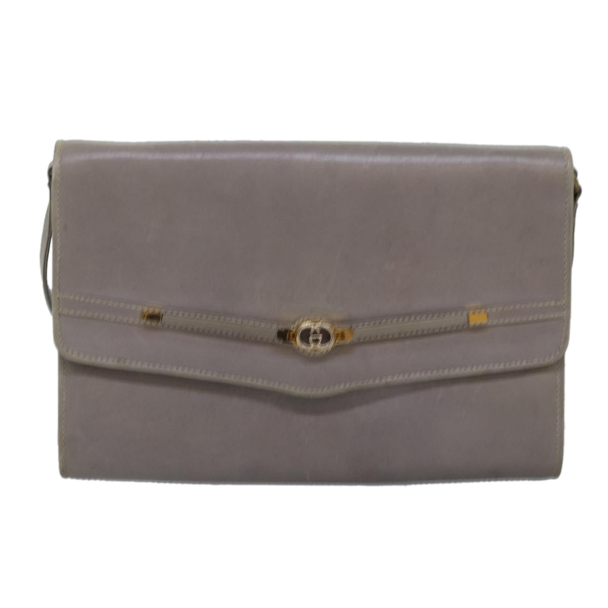 GUCCI Shoulder Bag Leather Gray 004 406 2008 77459