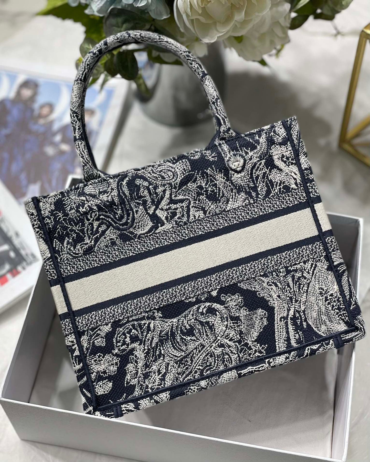 GLAMI Small Book Tote Blue, For Women, WomenÃ¢â‚¬â„¢s Handbags 26.5cm/10.5in CD M1265ZRGO_M928