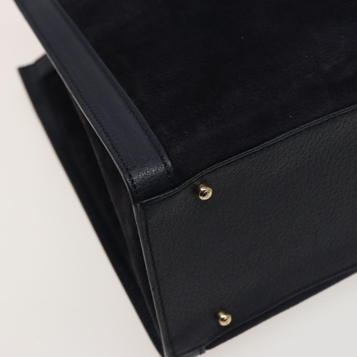 GUCCI Bamboo Tote Bag Suede Navy 002 0260 2615 77479