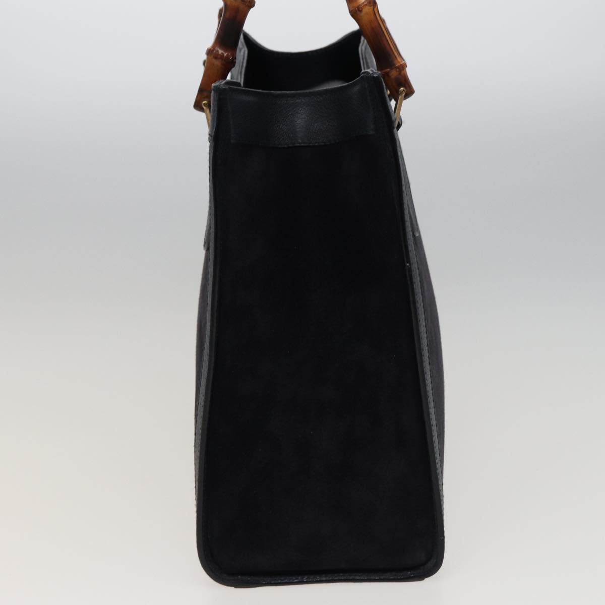 GUCCI Bamboo Tote Bag Suede Navy 002 0260 2615 77479