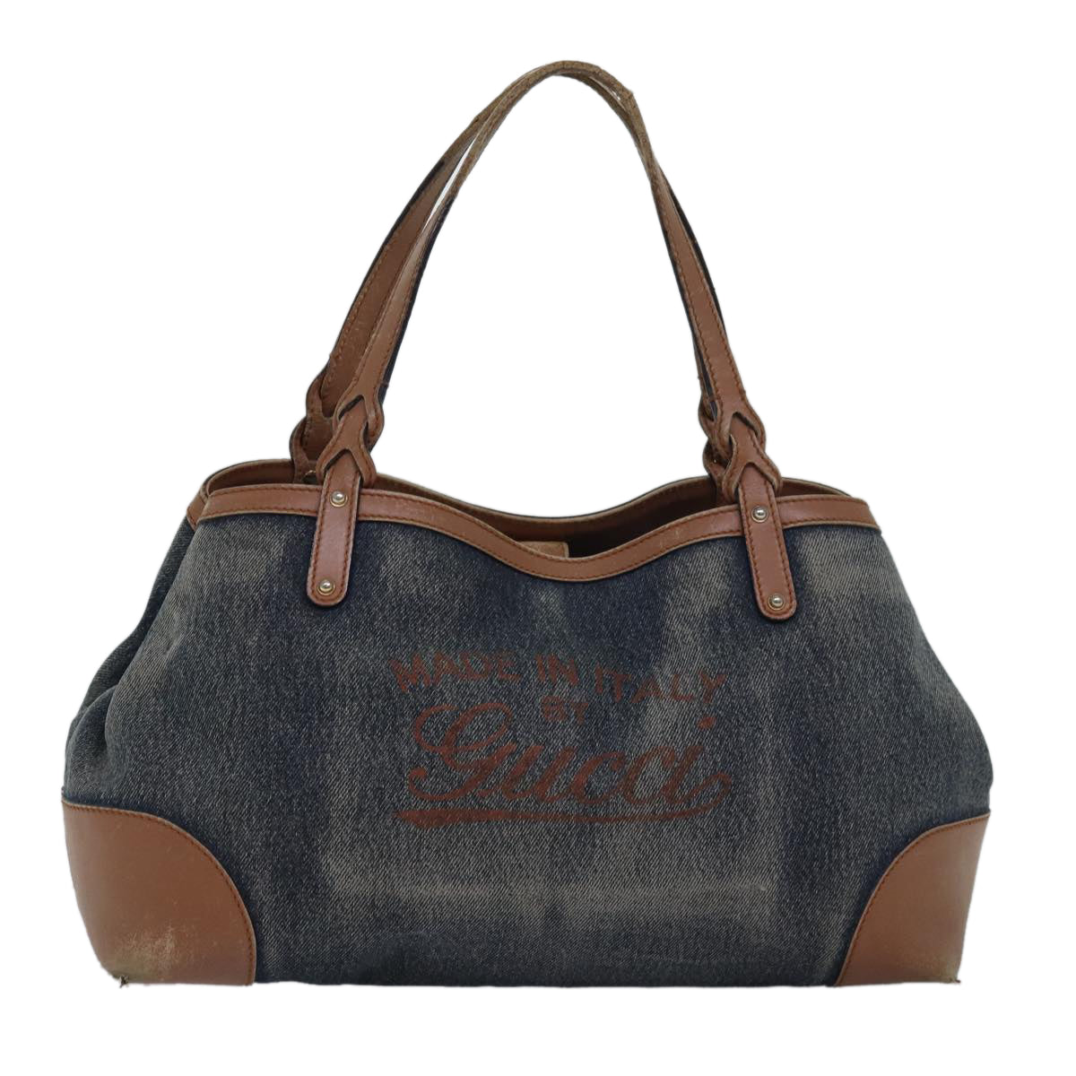 GUCCI Tote Bag Canvas Denim Blue 348715 525040 77495