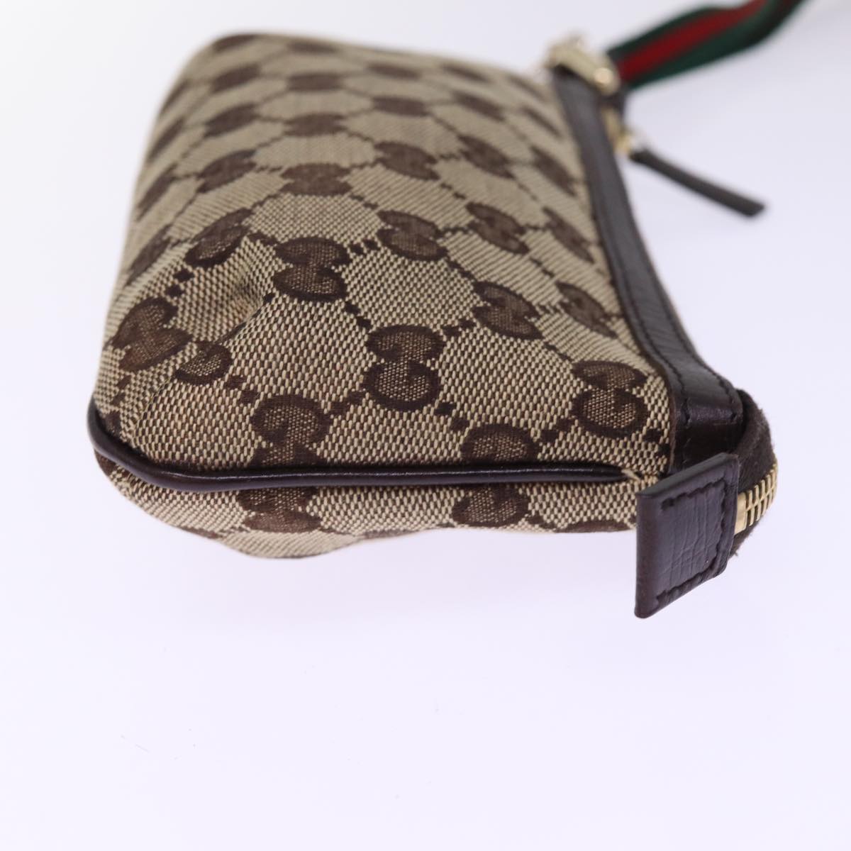 GUCCI GG Canvas Web Sherry Line Pouch Beige Red Green 152507 77633
