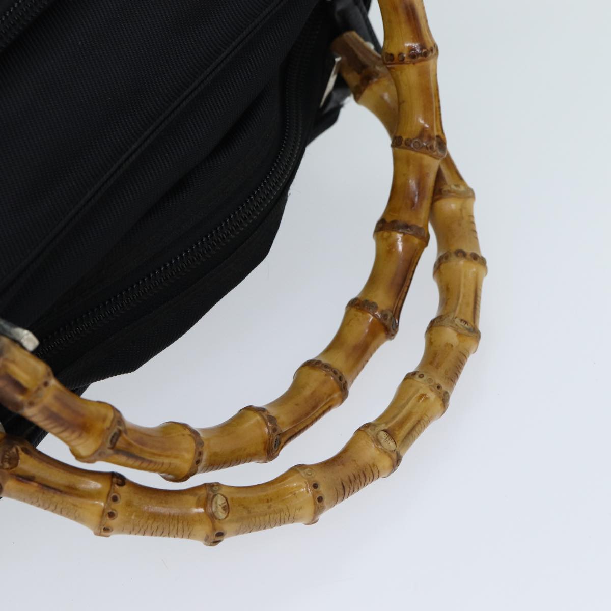 GUCCI Bamboo Hand Bag Nylon 2way Brown 002 2058 0508 5 77653