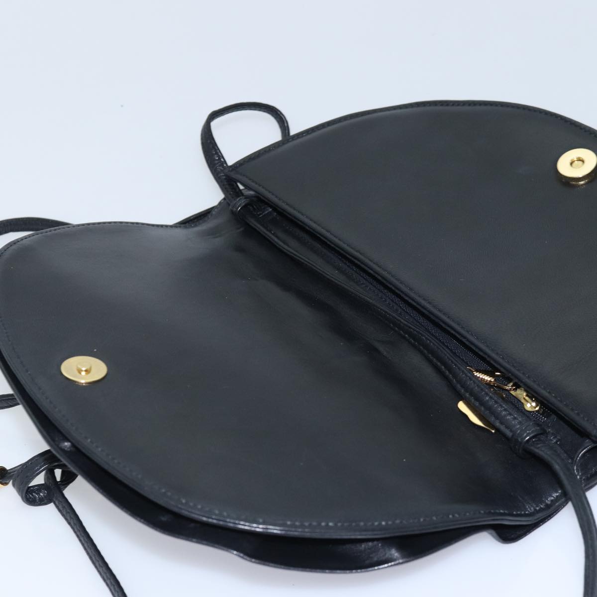 GUCCI Shoulder Bag Leather Black 77658