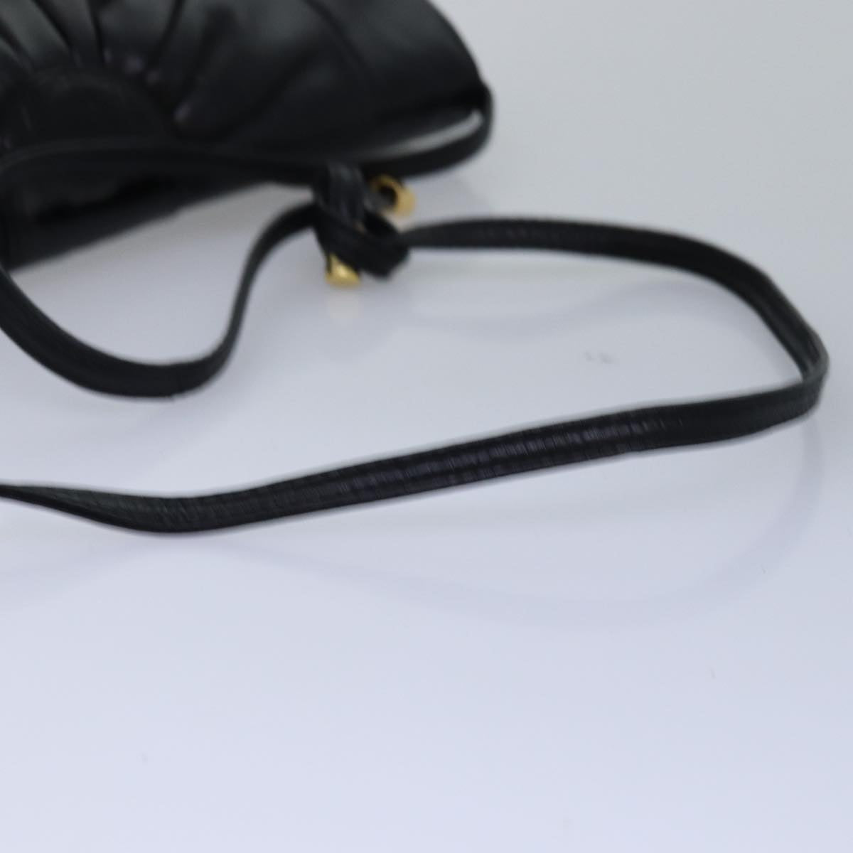 GUCCI Shoulder Bag Leather Black 77658
