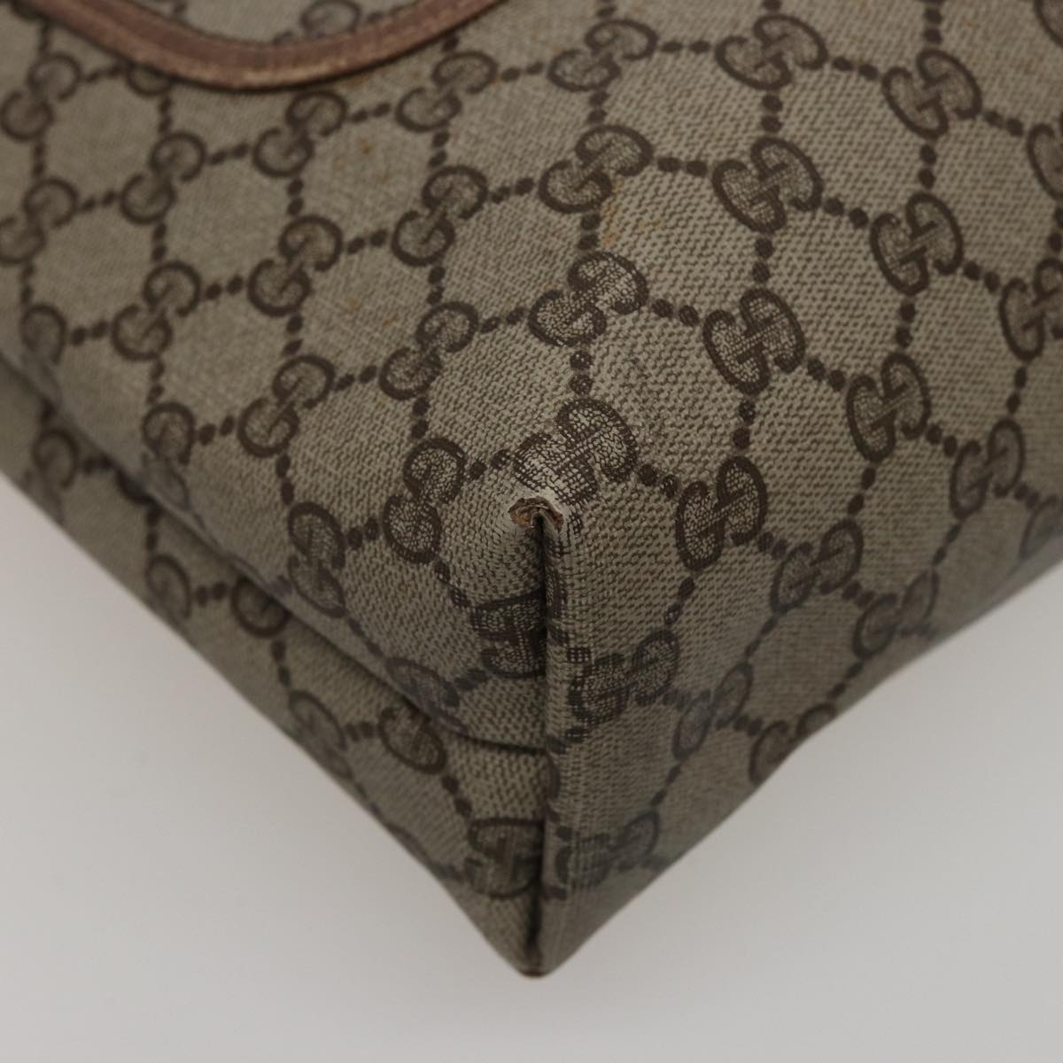 GUCCI GG Supreme Web Sherry Line Tote Bag PVC Beige Red 39 02 003 77664